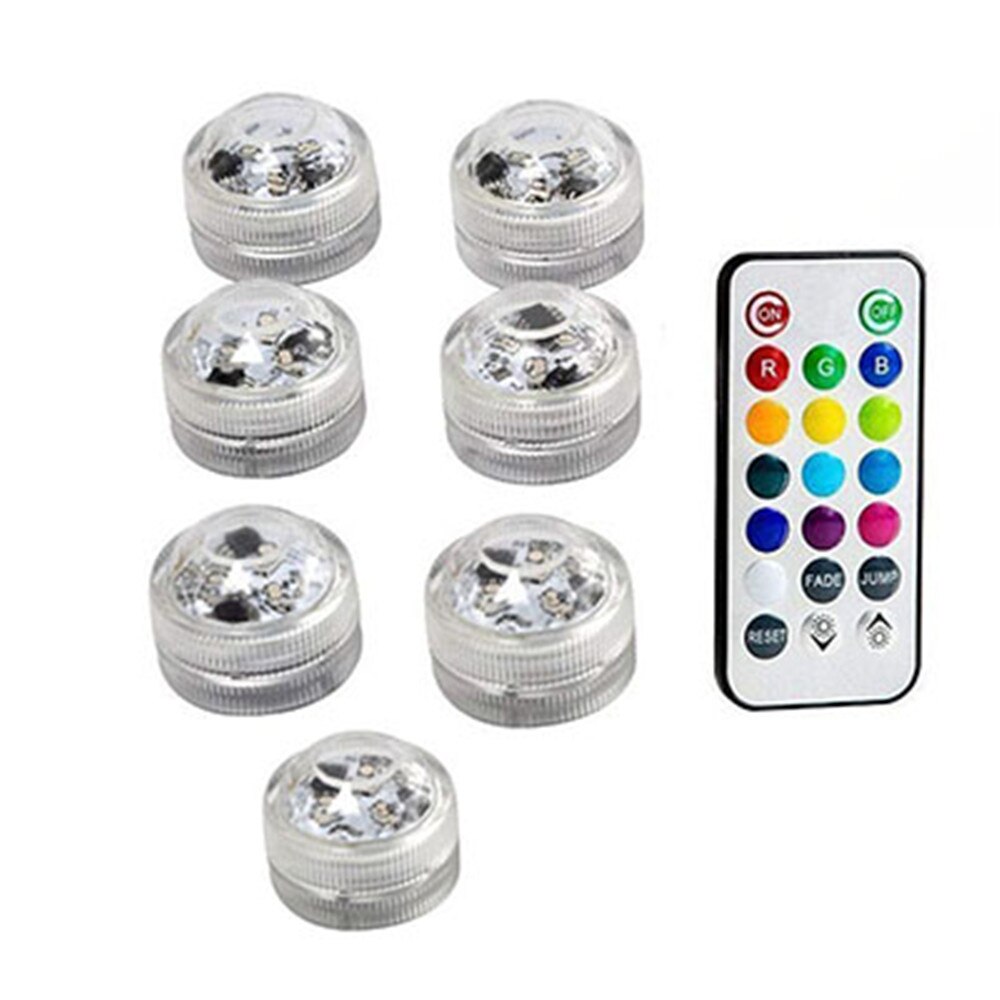 Battery Operated Multi Color Submersible LED Underwater Light for Fish Tank Pond Swimming Pool Wedding Party IP68 Waterproof: 7 lamp 1controller