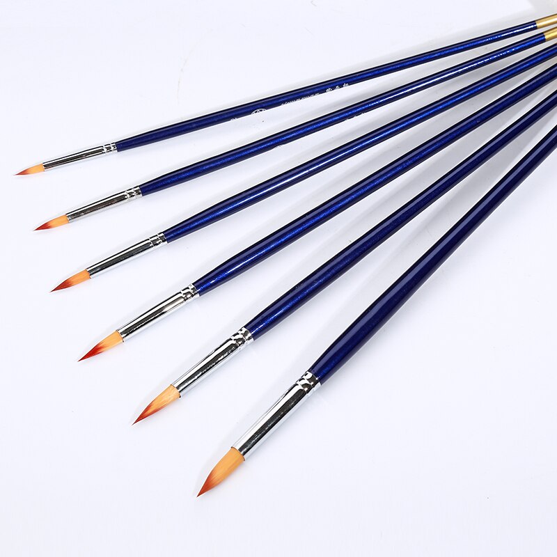 6 Piece Miniature Paintbrush Set - Fine Detail Art & Model Tools - Nylon Hair, Wood Handle