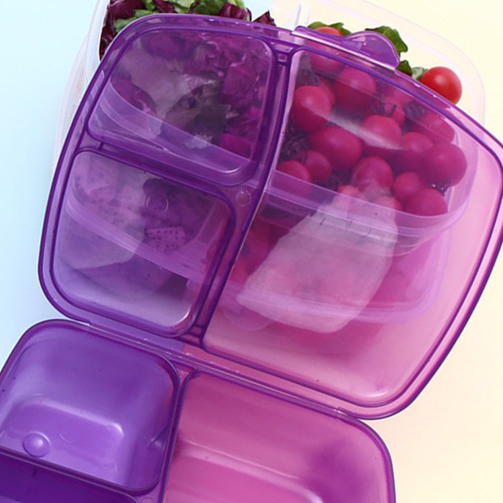 Storage Box Fruit Salad Bento Rectangular Plastic Lunch Box Sealed Box Food Box Easy To Carry Portable