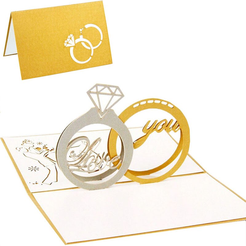 Pop hoch Gruß 3D Karten Diamant Ring Geburtstag Jahrestag Hochzeit Jahrestag beschädigen10_35