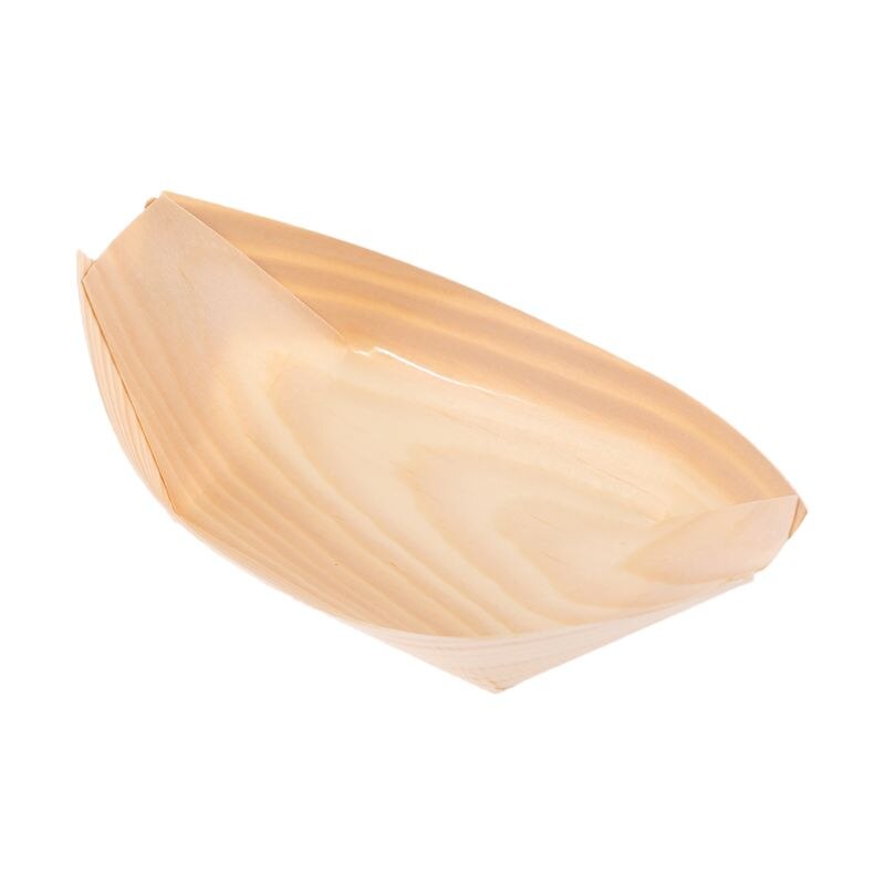 100 pieces wooden disposable serving trays Food Tray Sushi Boat to display and host special event party Cafe Dessert