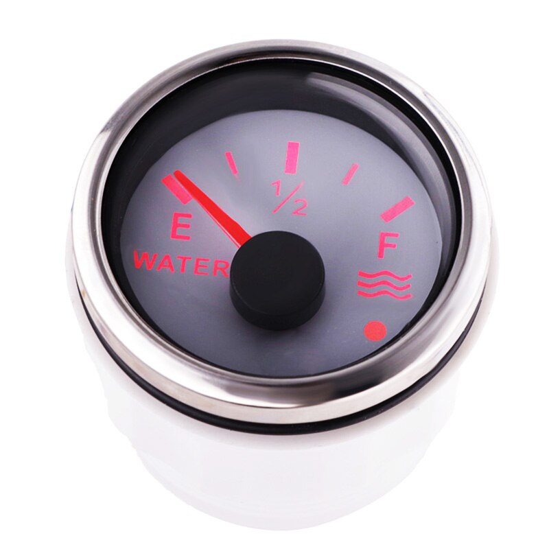 Auto Water Niveau Gauge 0 ~ 190 Ohm / 240 ~ 33 Ohm 52Mm Water Tank Level Gauge met Alarm Fit Voor Boot Marine Motorfiets