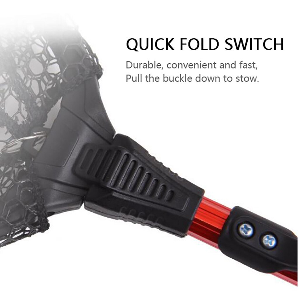 #60 Fish Net Extendable Positioning Stainless Steel Fishing Net Foldable Dip Net Fishing Hand Net Pocket Fishing Accessories