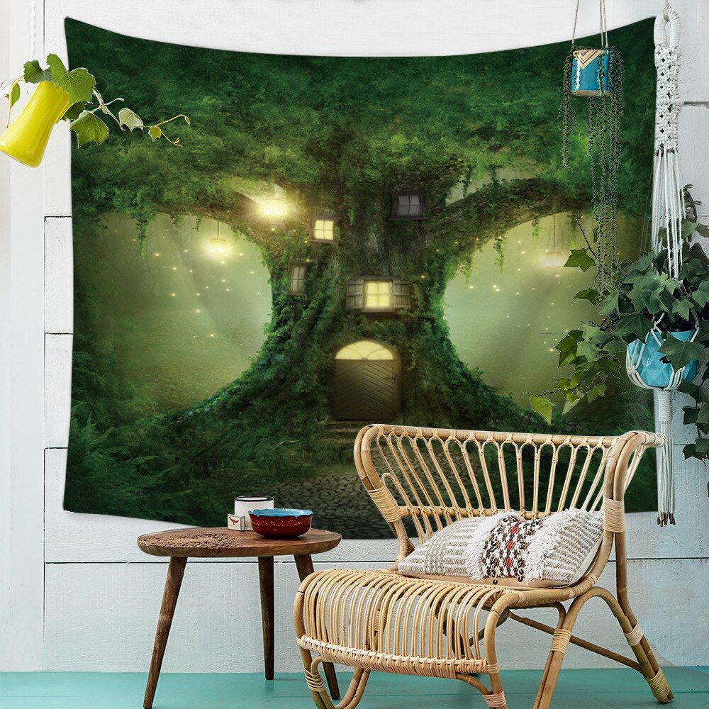 Tapis mural naturel, tissu psychédélique, motif d'... – Grandado, image size:1000x1000