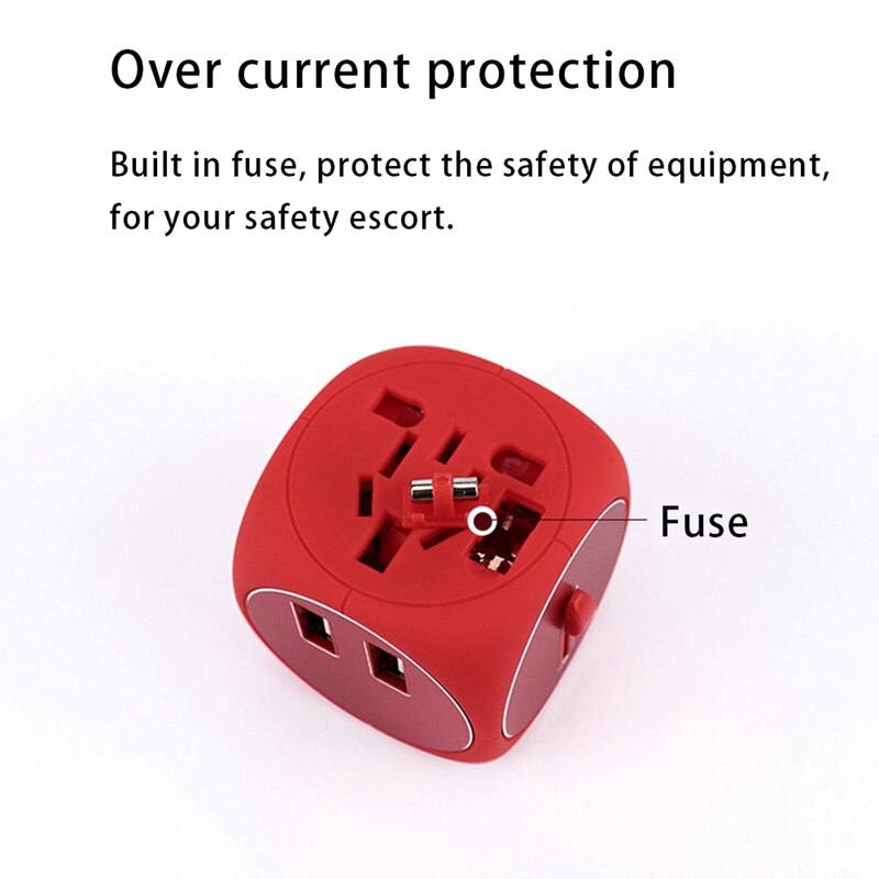 Internationale Reizen Adapter Multi Stopcontacten Universele Adapter Outlets Dual Usb Charger Us Plug