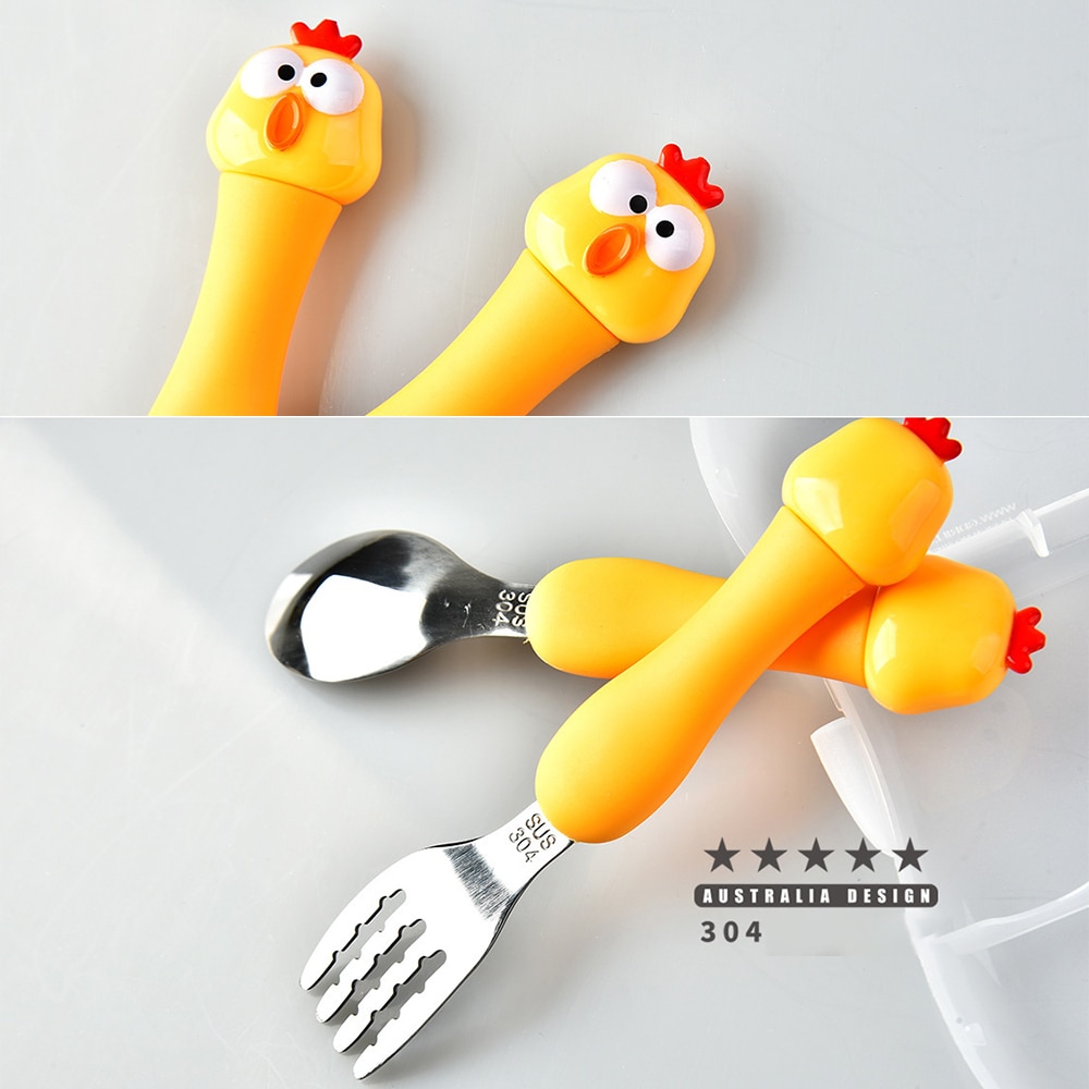 Kids Lepel En Vork Set Baby Gadgets Servies Set Baby Gadgets Feedkid Kinderen Rvs Bestek Voor Kinderen Servies