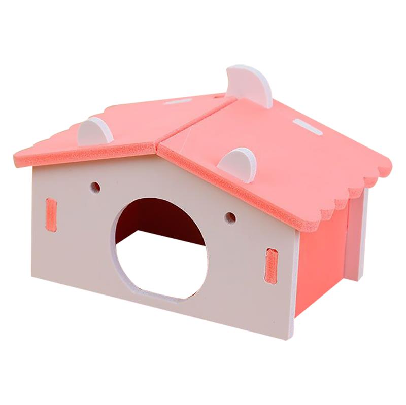 Jaula de plástico para hámster, casa para conejillo de indias, rata, juguete para hámster, escondite, casa para animales pequeños, accesorios para hámster: Pink