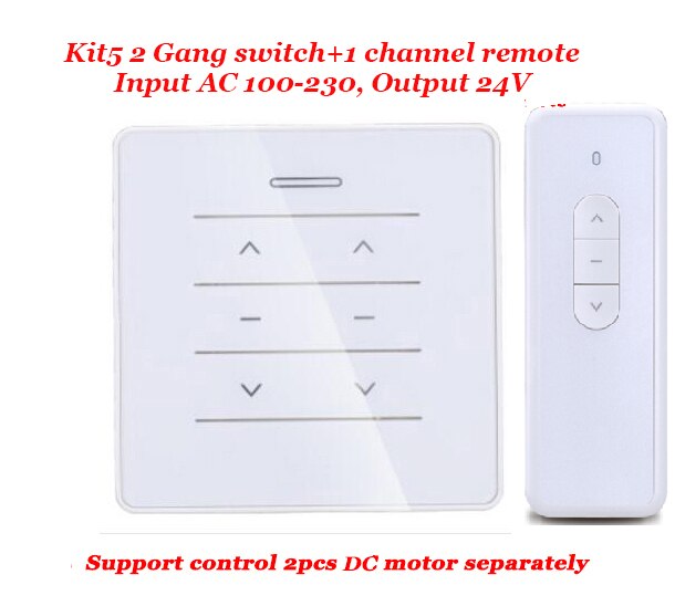 2 Gang Muur Schakelaar Ac Input Venster Motor Controler Transformator Converter 433Mhz Remote Individuele Controle Voor Ac Dc motor: Kit5