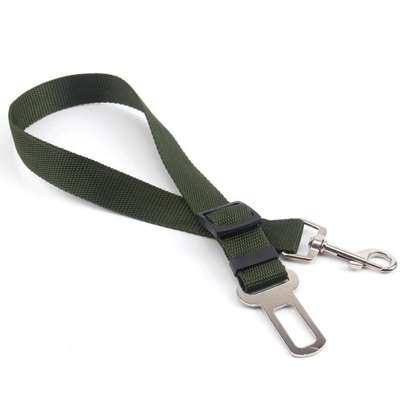 Voertuig Auto Pet Dog Seat Belt Zwart Schaalbare aanpassing Puppy Auto Gordel Harness Lead Clip Veiligheid Universele Hond Levert: army green