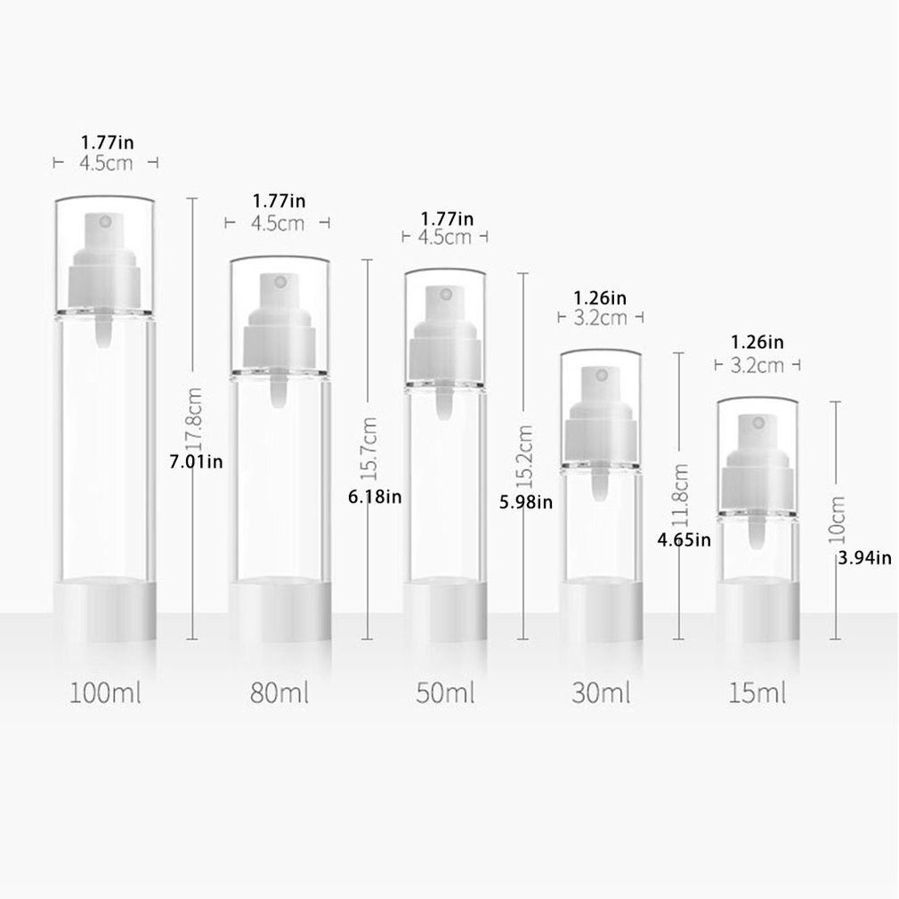 15ml Reisen Bausatz Hautpflege Produkte Vakuum Unter abfüllung sprühen Drücken Lotion Flasche Kosmetik Reisen einstellen sprühen Flasche косметика