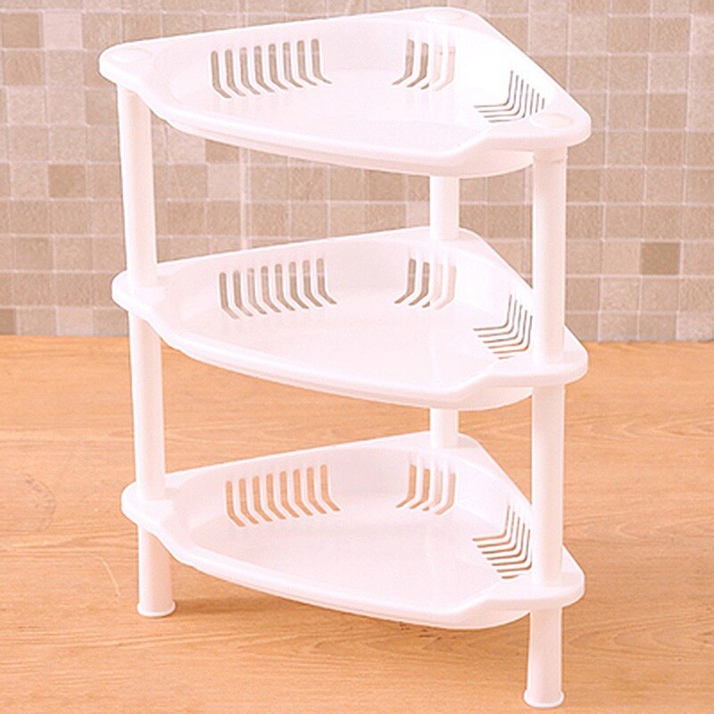 3 Layer Square Triangular Corner Bathroom Storage Rack Toiletry Holder Organizer Shelves for Bathroom, Kitchen, Rest Room