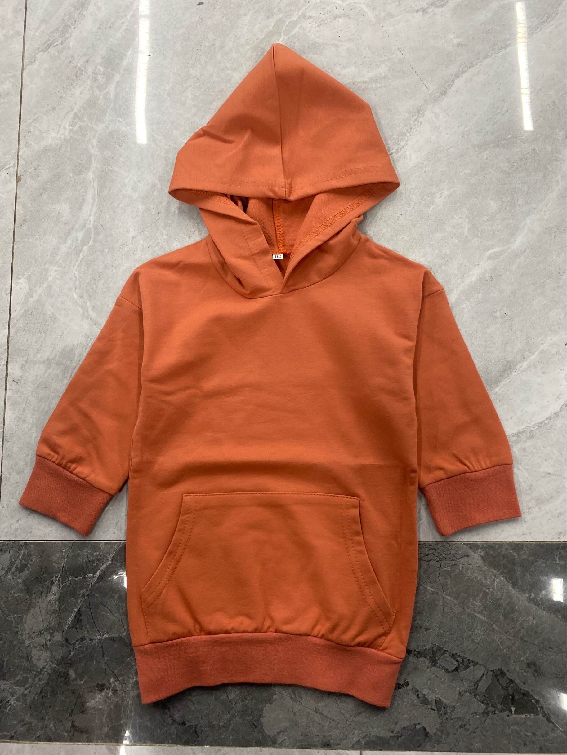 Robe Midi à capuche pour bébé fille, robe de princesse à manches longues et col en V, avec poche frontale, chapeau , jupe unie d'automne: 2 / 6M