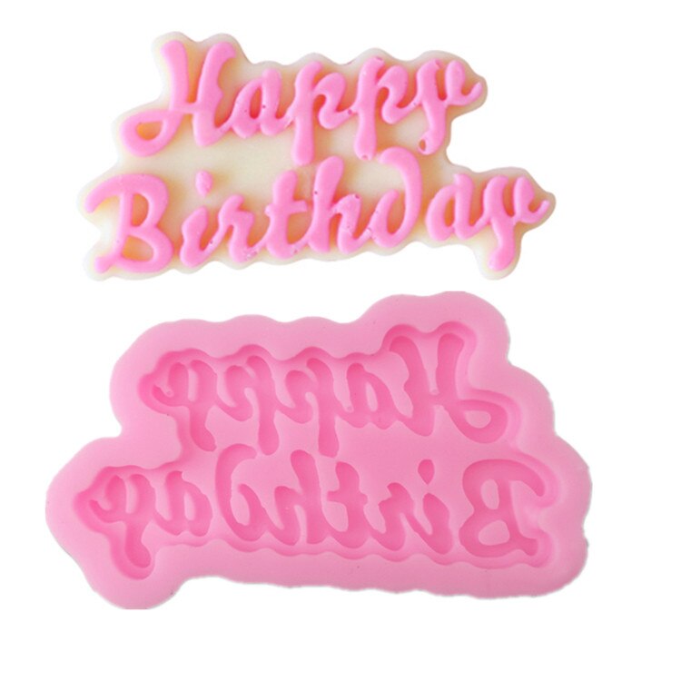 DIY Happy Birthday Silicone Mold Fondant Cake Decorating Tools Sugar Paste Candy Chocolate Molds