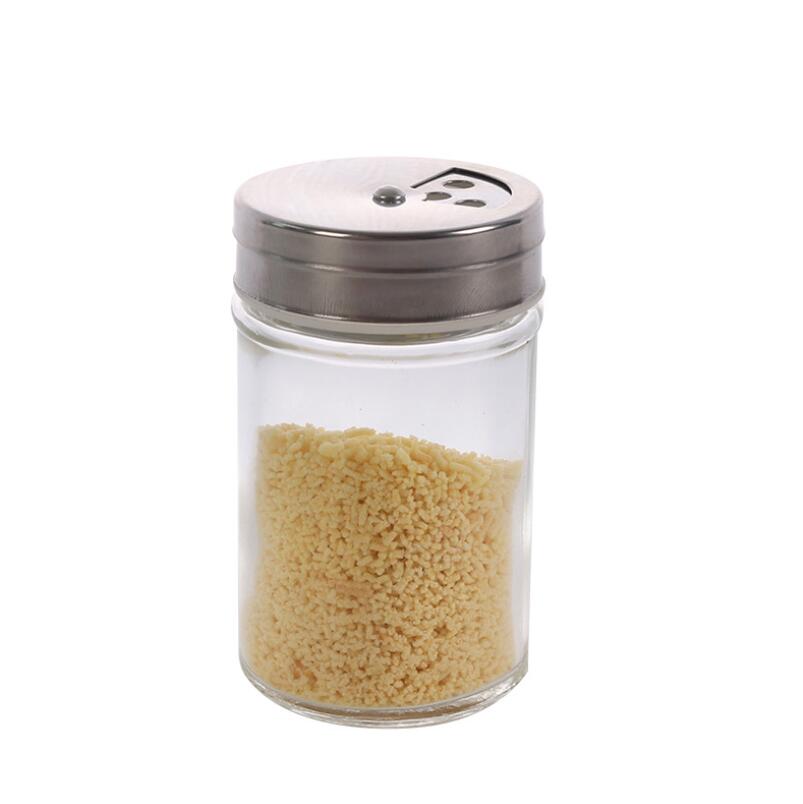 Kitchen Supplies Stainless Steel Seasoning Jar Glass Sauce Bottle Honey Jars Sugar Jar For Home Kitchen Storage Tank: 3