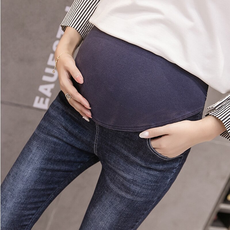 Elasticitet barsel jeans bomuld elastisk talje forår og efterår modeller mave graviditet pantalon embarazada barsel tøj