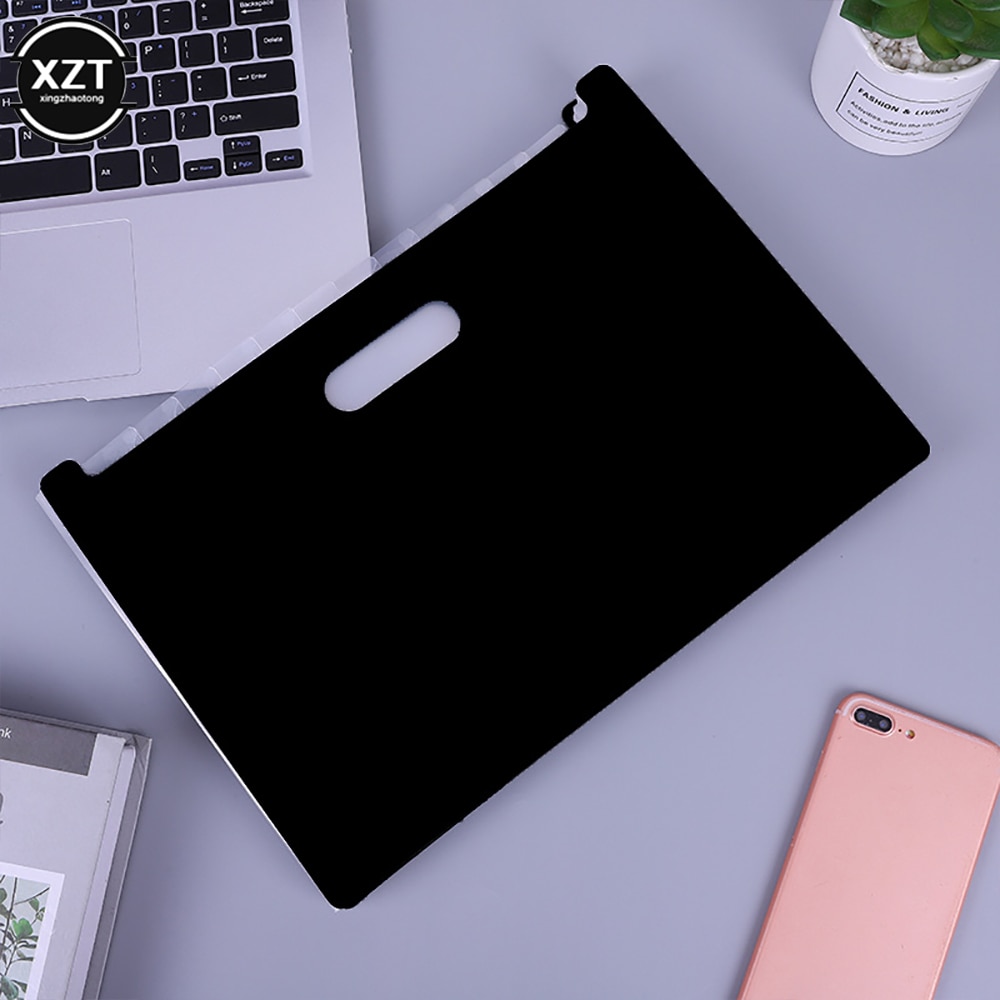 Cartella di estensione tasche funziona fisarmonica ufficio A4 file gestore cartella a fisarmonica verticale per documenti attività commerciale scrivania organizer: nero