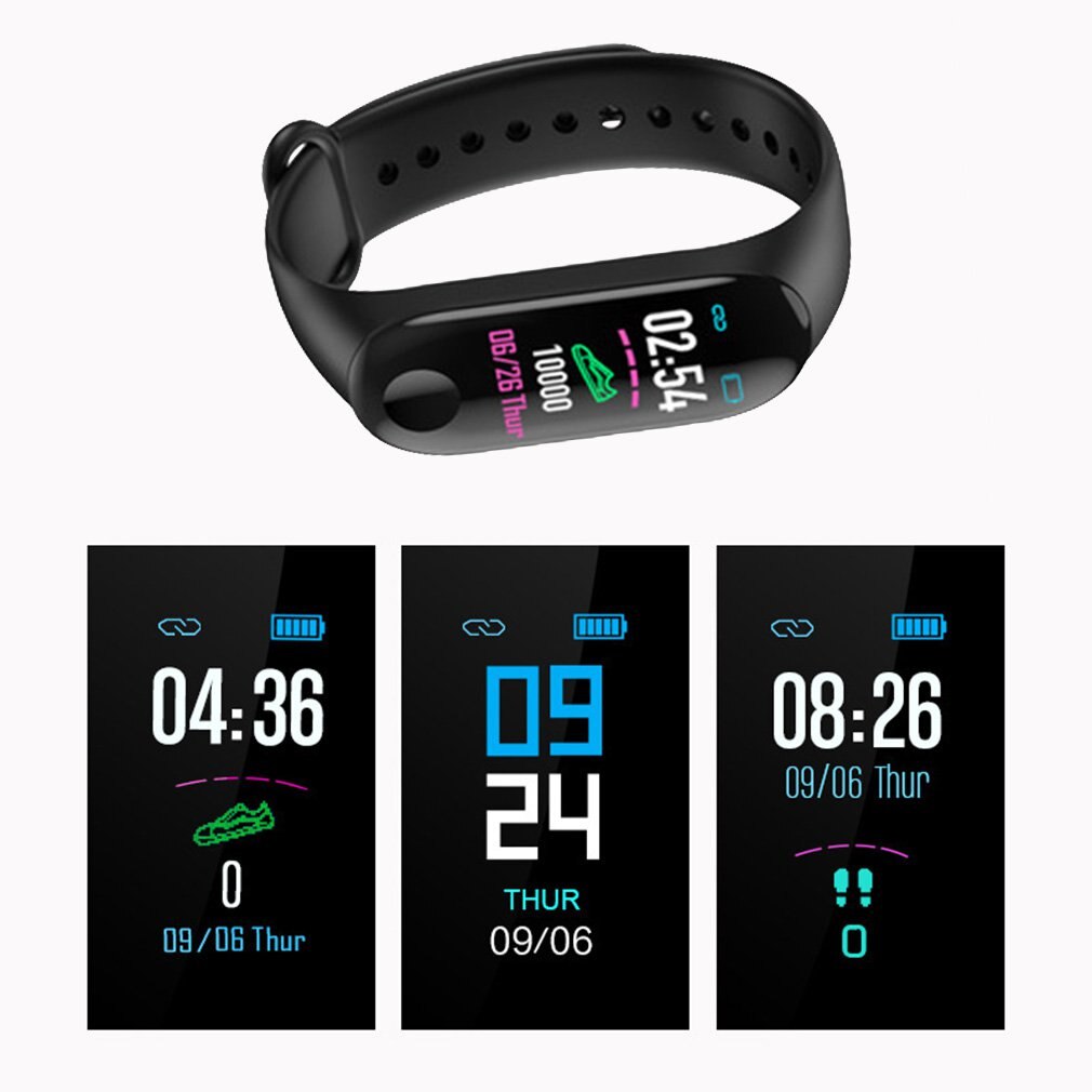 D3 Smart bracelet Bluetooth-compatible Fitness Tracker Sports Watch Heart Rate Monitor Blood Pressure Smart Bracelet for IOS: Default Title