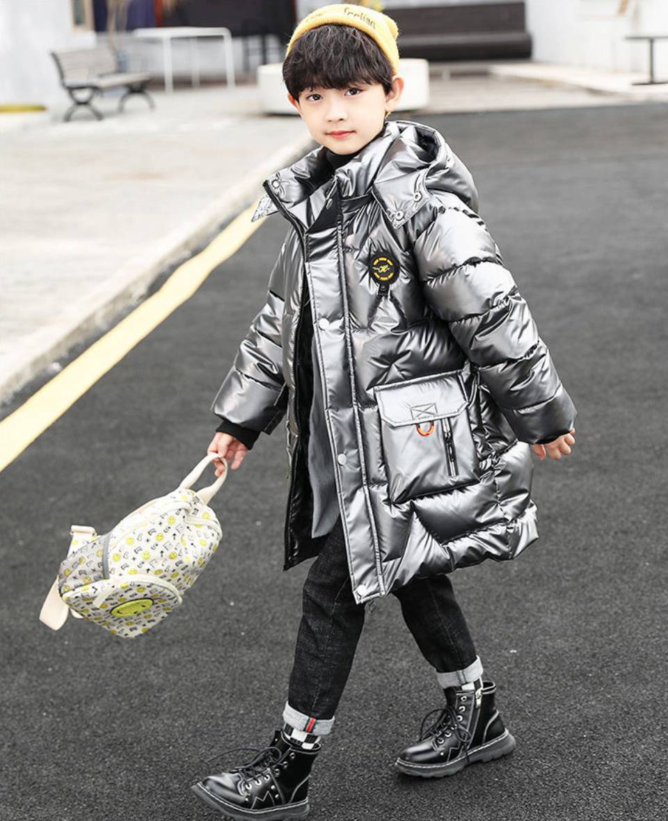 Chaqueta de plumón con capucha para niño, prendas de vestir para niños de 3 a 14 años, Parkas cálidas de algodón impermeables a prueba de viento, ropa de invierno: 103 as picture / 14