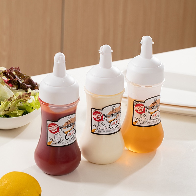 1 Pcs Condiment Squeeze Bottle Sauce Squeeze Squirt Bottle Mustard Mayo Sauces Oil Bottles Food Dispenser Kitchen Gadget