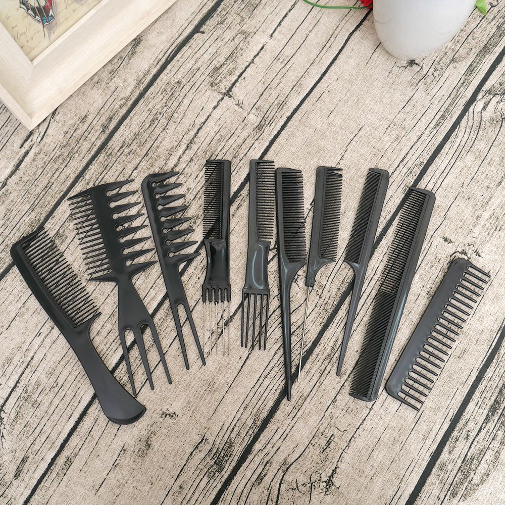 Peine cepillo de pelo para peluquería, peines de pelo antiestáticos, herramientas de para cuidado del cabello, color negro: Default Title