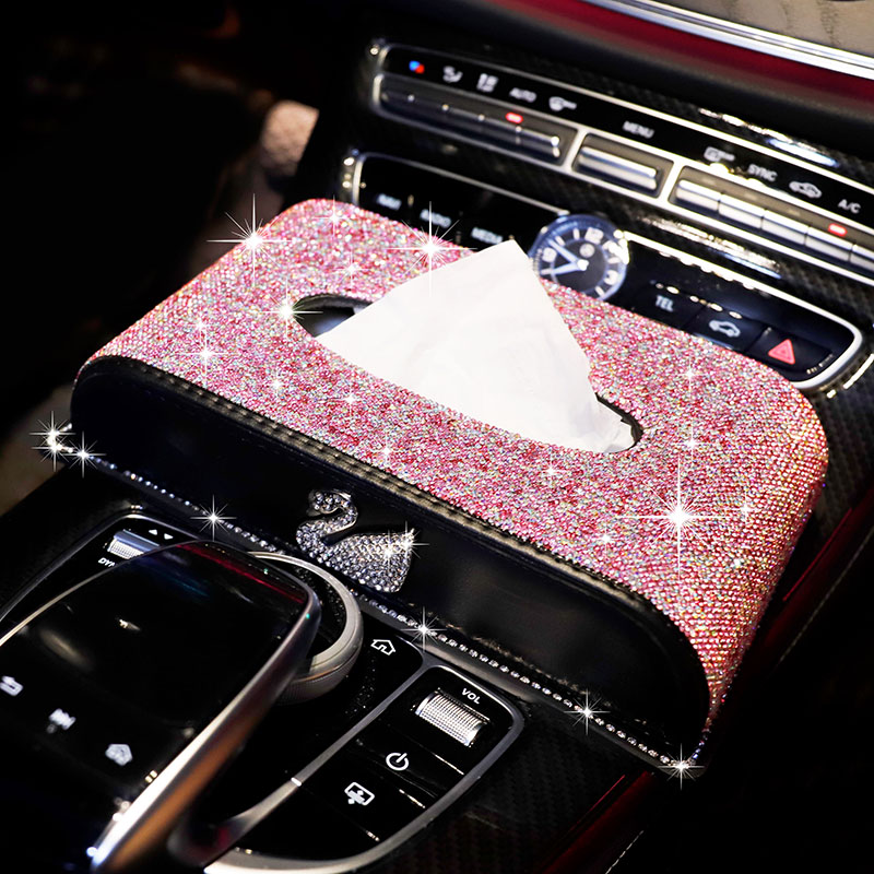 Luksus læder diamant maleri tissuekasse serviet holder bil pumpe kasse køkken væv dispenser boligindretning