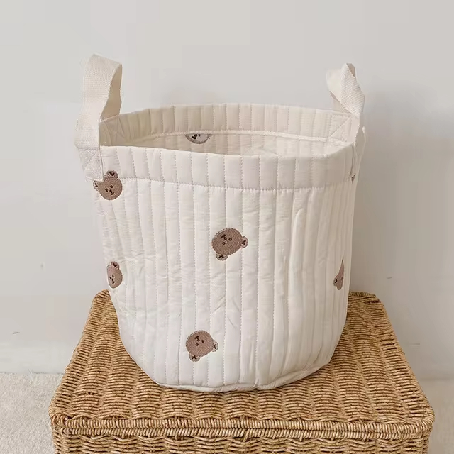 Speelgoed opbergtas Babytassen Beer Borduren Luiertas Caddy Luierkar Opslag Mummie Moederschapstas voor pasgeboren luiers Speelgoed: Roze