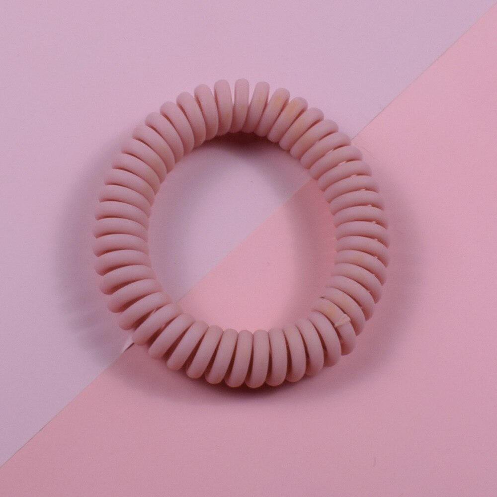 Woman Ponytail Holder Hair Tie Foldable Hair scrunchies Silicone Stationarity Elastic Hair Band Simple hair accessories: Pink