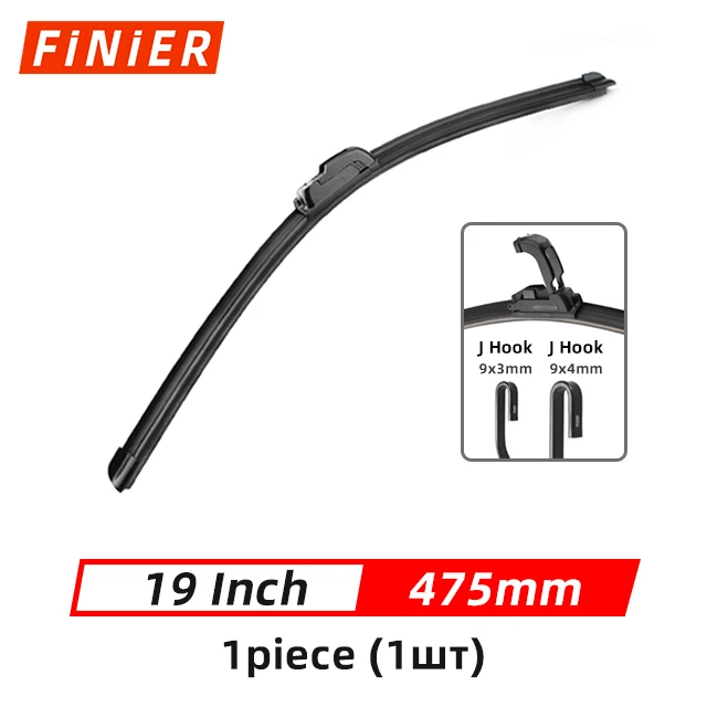 General J U Hook-limpiaparabrisas Universal para coche, accesorios de goma para parabrisas de 14, 16, 17, 18, 19, 20, 21, 22, 24 y 26 pulgadas: 19 Inch