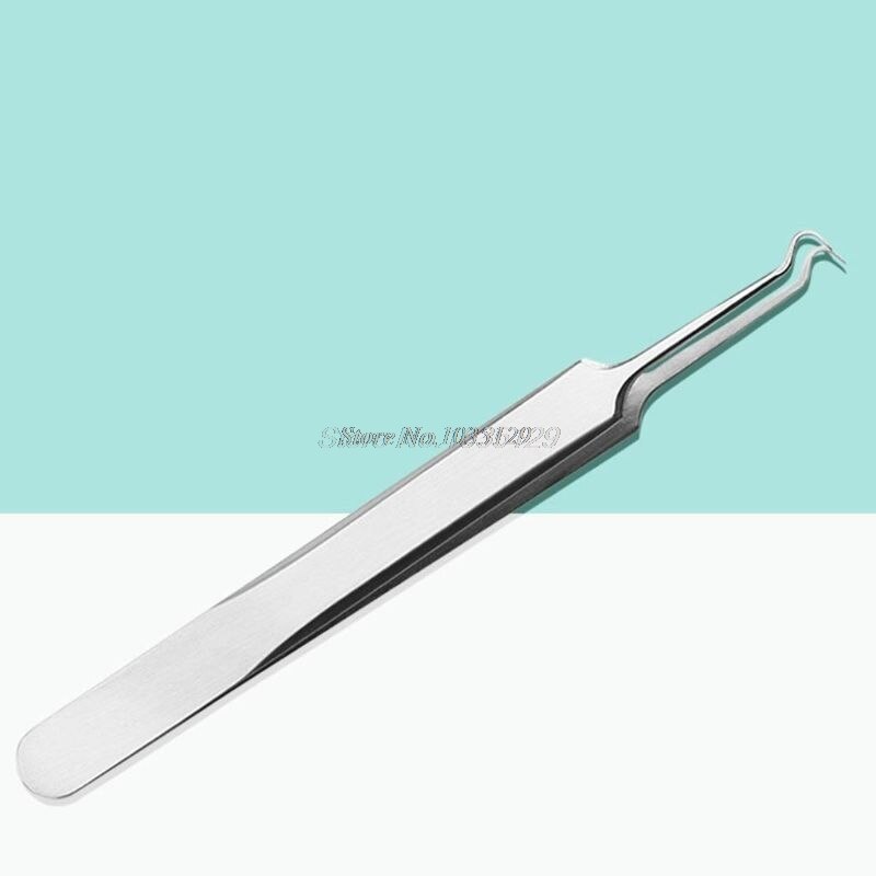 1pc mee-eter pincetten wimperextensions tang anti-zuur stalen gebogen naald pincet verwijdering acne gezichtsverzorgingstools 11.5cm