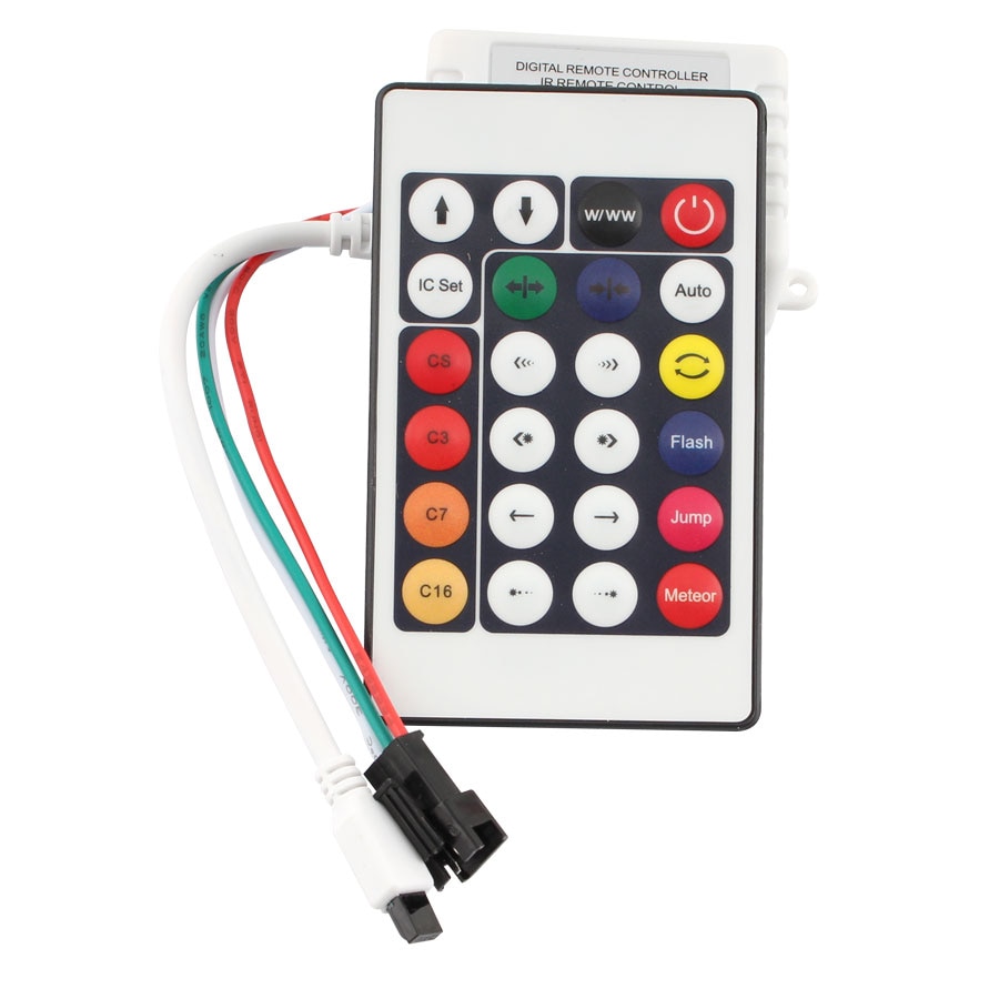 DC 12V WS2812B Connector LED Strip Light RGB WS2811 WS2812B 60leds/m 24Key IR Remote Controller for LED RGB Lighting Controller
