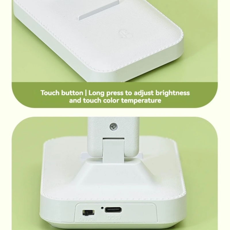 Led-bureaulamp met usb-dimfunctie, aanraakgevoelige, opvouwbare tafellamp met oogbescherming, usb-oplaadbaar, ideaal voor slaapkamer, studeerkamer, lees- en nachtlampje.