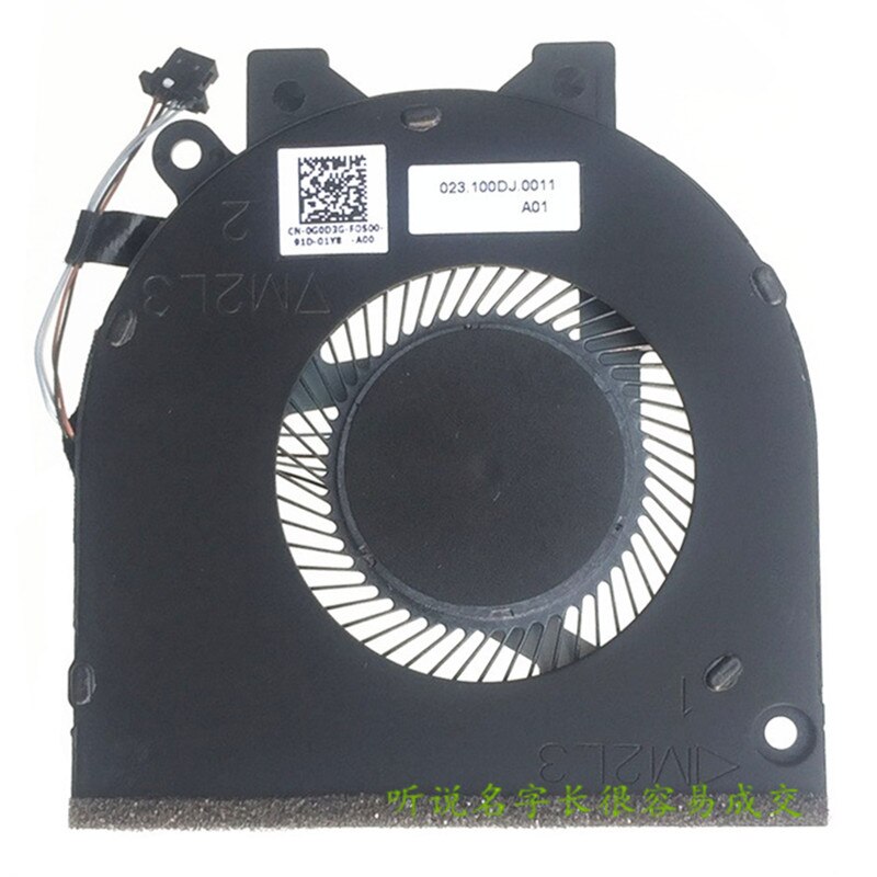 CPU Cooler Fan For DELL Inspiron 5580 5581 5585 5482 5488 P93G 5481 8W6DJ 0G0D3G DFS5K121142620 FKS9 023.100DJ.0011 Radiator