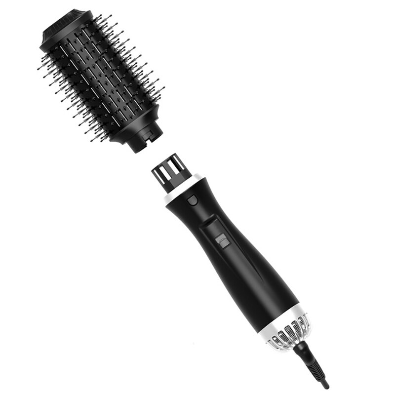 Multifunction Hair Dryer Brush 1200W Electric Hair Straightener Hair Curler Home Air Brush Hair Blower Brush: black