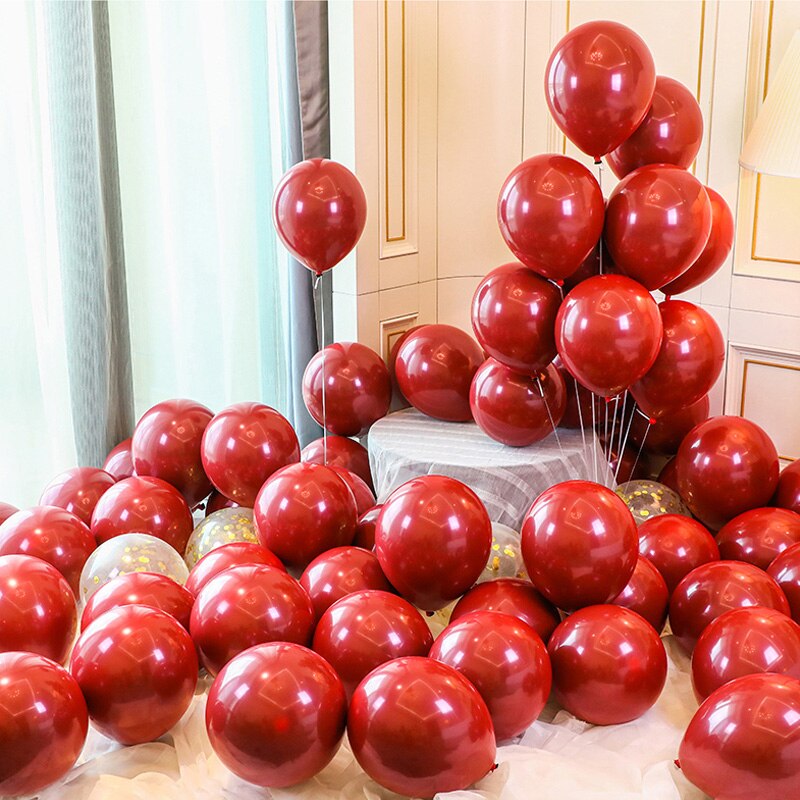 10 Inch Double-Layer Latex Ballon Ruby Red Voorstel Huwelijk Trouwzaal Decoratie