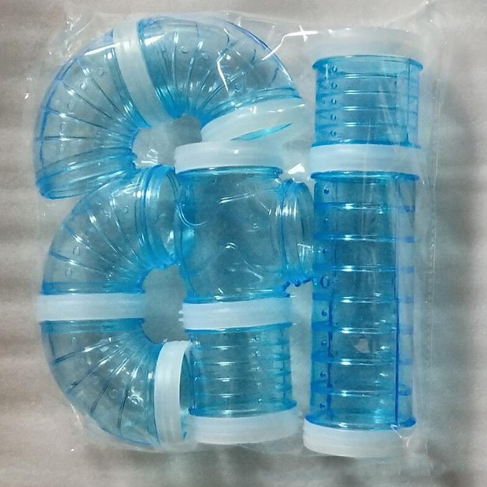 Bricolage u-type ligne de tuyau en plastique Tube formation jouant connecté Tunnel externe jouets pour petit Animal Hamster Cage Hamster Sports: blue