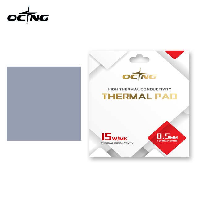 Ocng lämpötyyny 15w/ mk prosessori/gpu näytönohjain emolevyn silikonityyny monikokoinen pehmeä lämmönpoisto silikonityyny: 120 x 120 x 0.5mm