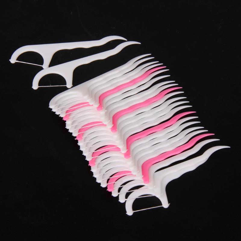 100pcs Fio Dental Floss Vara Nylon Portátil de Plástico Conjunto De Ferramentas De Limpeza Para A Higiene Oral Cuidados com Os Dentes escova de Dente Limpa