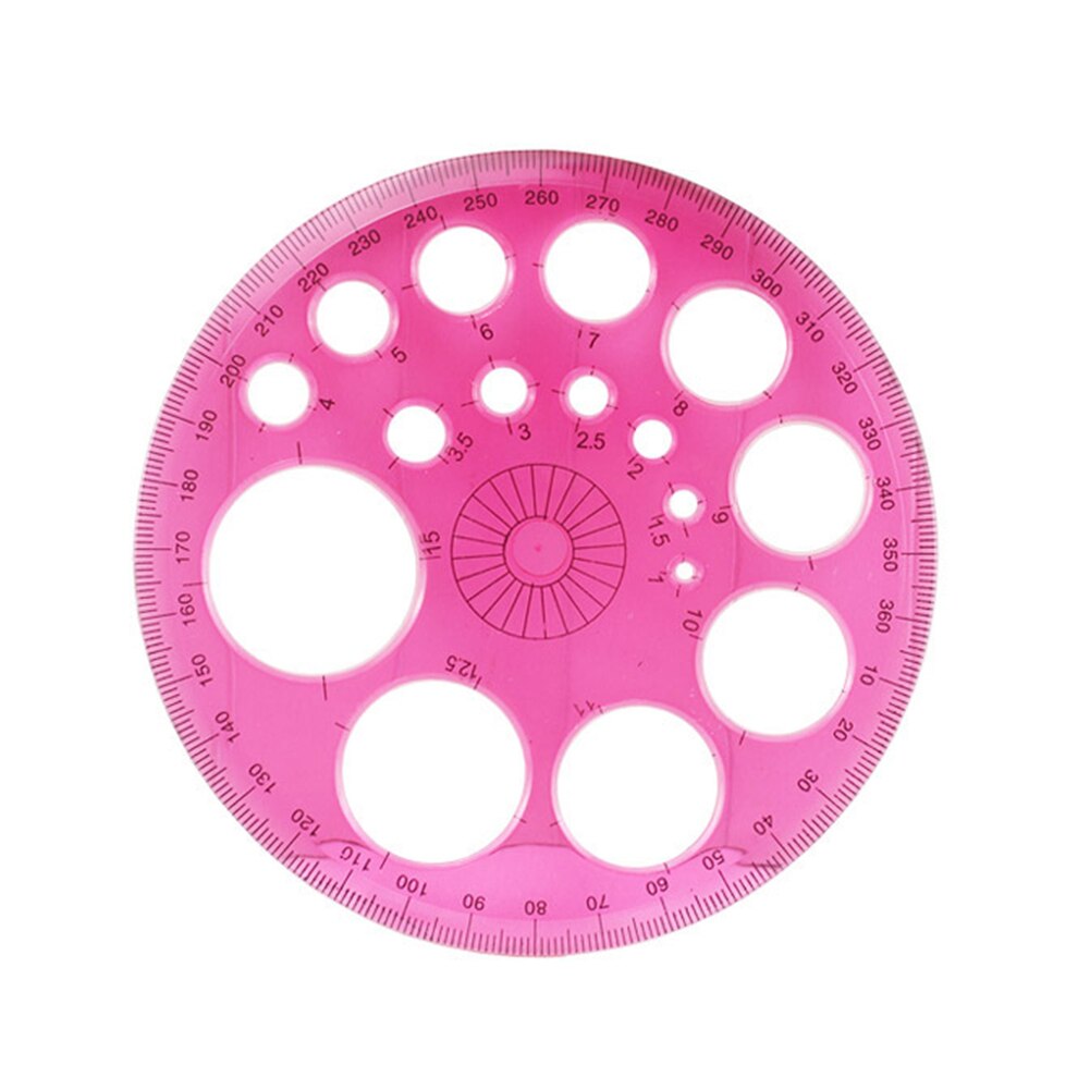 Round Template Ruler Circular Template 360 Degree Office Drawing Embossing Ruler for Quickly Measuring Accessories
