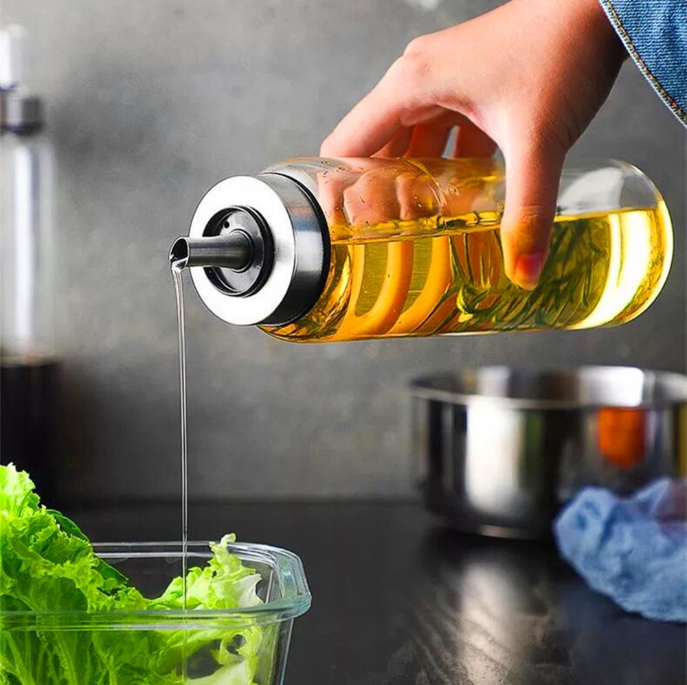 Olivenolie dispenser flaske 500ml glas olie flaske krydser ingen dryp, oliebeholder til vegetabilsk olivenolie