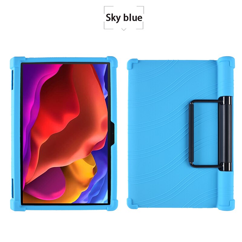 Zachte Shockproof Case Voor Lenovo Yoga Tab 13 (Lenovo Yoga Pad Pro) YT-K606F 13 &quot;Tablet Pc Silicon Beschermende Cover Met Kickstand: Light Blue