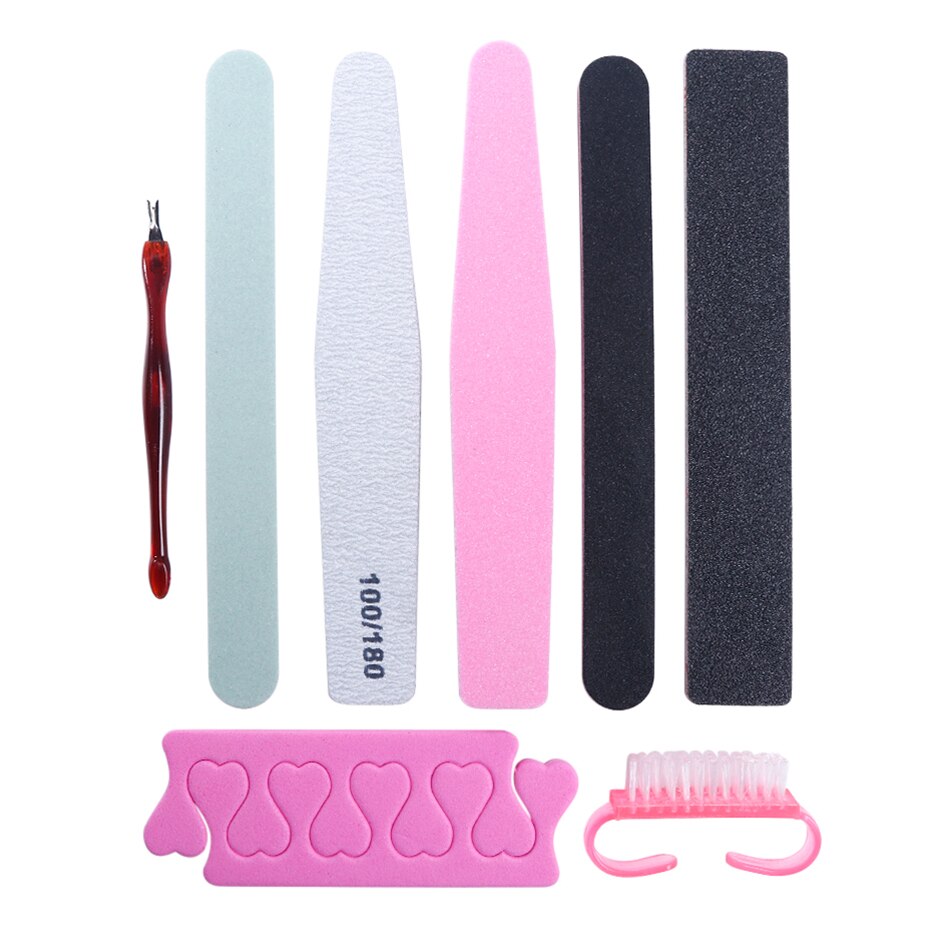 Nagelbuffert fil set slipblock svamp naglar polerverktyg kit gel nagellack remover manikyr verktyg  ji1798: 1529 9 st-set