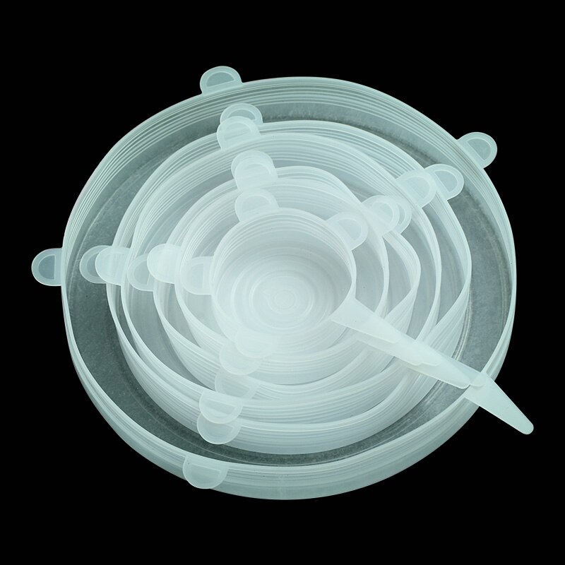 BPa Free Silicone Stretch Lid for Different Sizes and Shapes Of Container Freezer Microwave 12 PCs: Green 6 Pcs 1 Set