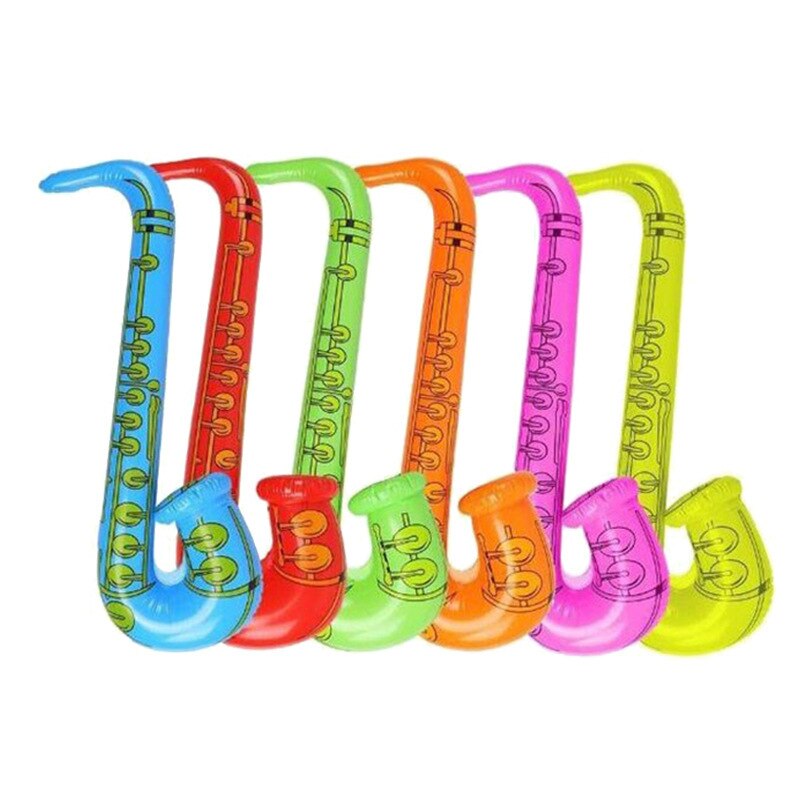 5 stks/set kinderen Opblaasbare Instrument Speelgoed PVC Opblaasbare Gitaar kinderen Stage Opblaasbare Prop Microfoon Opblaasbaar Speelgoed: Rood