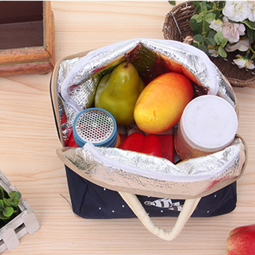 Portable Lunch Bag Cartoon Insulated Lunch Bag Food Pouch Student Insulated Thermal Cooler Bento Lunch Box Tote Bolsa Termica