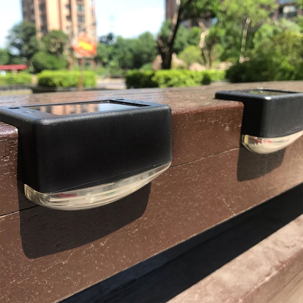 4PCS LED Solar Path Stair step Outdoor Light Garden Yard Fence Wall driveway Automatic sensor activates ABS Landscape Lamp F1