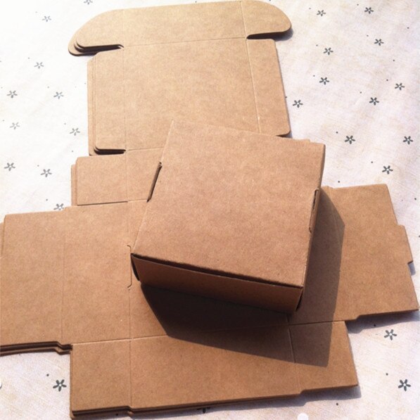 5*5*2.8cm 50pcs/lot blank packing paper box,boutique retro brown Kraft paper wedding party favor candy packaging box