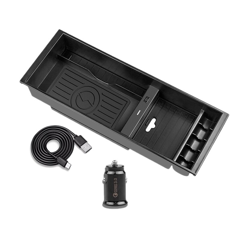 cargador inalámbrico QI, accesorios de placa de carga inalámbrica para teléfono, consola central, caja de reposabrazos para Ford F-150 -