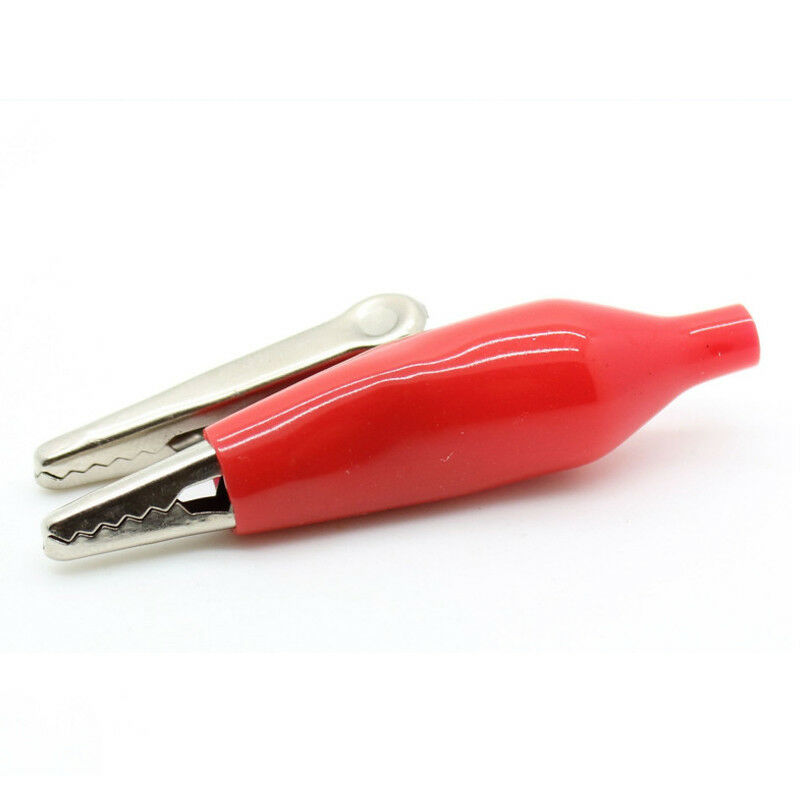 20pcs Alligator Clip Banana Clamps Black Red Soft Plastic Coating Test Probe Electrical Clamp Connector Battery Crocodile Clip