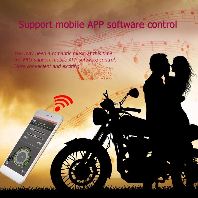 Waterdicht Motorfiets Audio LED Display APP Controle MP3/TF/USB FM Radio Stereo Speakers Motorfiets Bluetooth Audio Geluid systeem