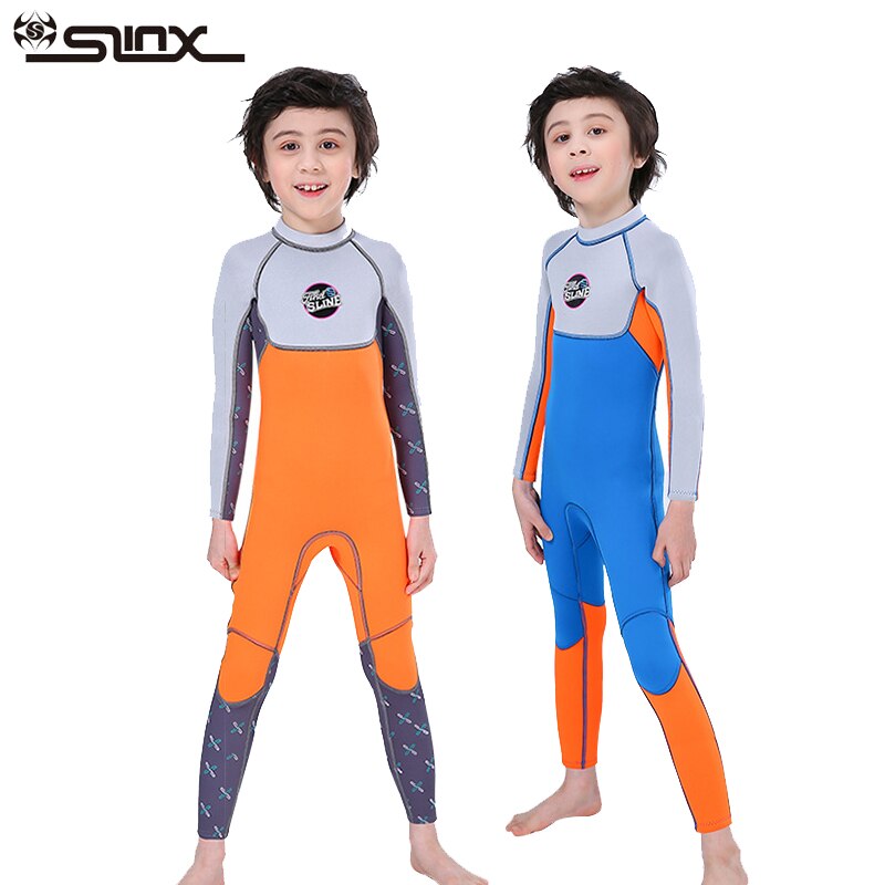 kids teenage youth full wetsuit 2.5mm neoprene long sleeve suit one-piece keep warm for cold water diving surf swimming